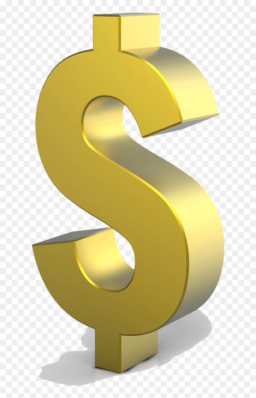 Golden Dollar Sign Transparent, HD Png Download - dollar sign png