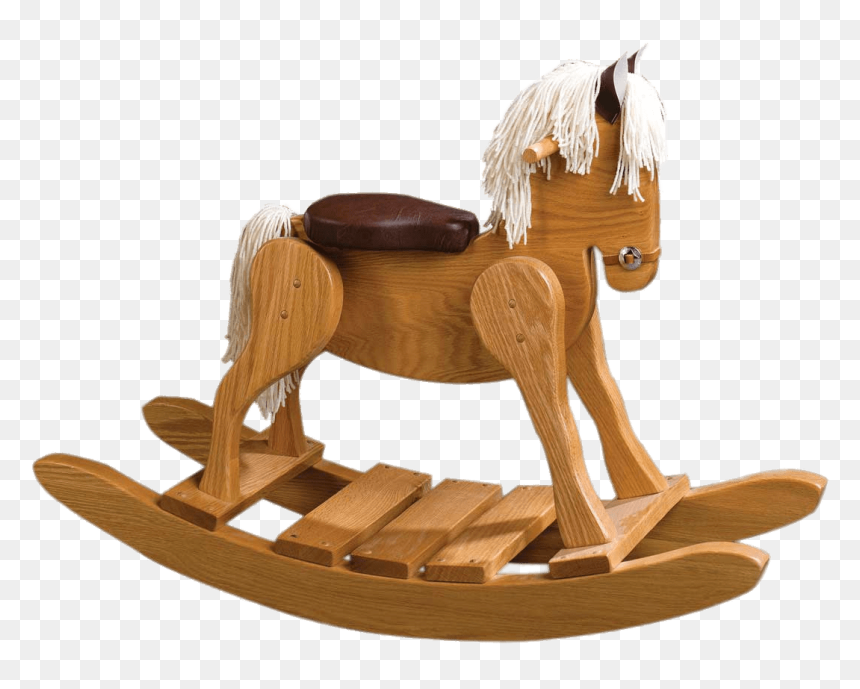 Wooden Rocking Horse With Padded Seat, HD Png Download - horse png