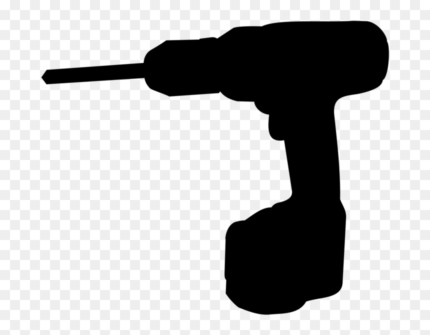 Clip Black And White Download Collection Of High Quality - Drill Silhouette Free, HD Png Download - tools silhouette png