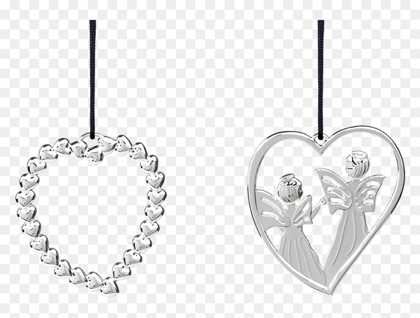 Heart Wreath And Heart Angel H7 Silver Plated Karen - Rosendahl Karen Blixen Julepynt, HD Png Download - angel heart png