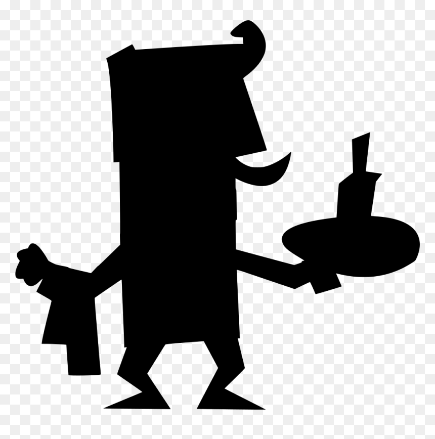 Clipart Garçom, HD Png Download - waiter silhouette png