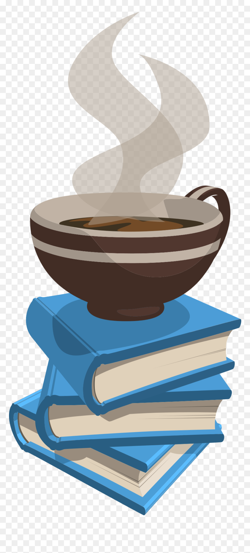 Clipart Book Vector - Books And Coffee Cup, HD Png Download - books vector png