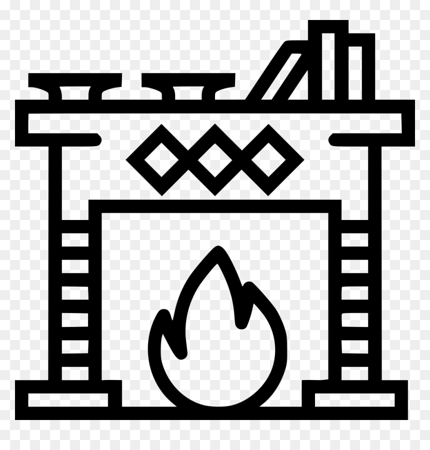 Fireplace - Fireplace Line Icon, HD Png Download - fire place png