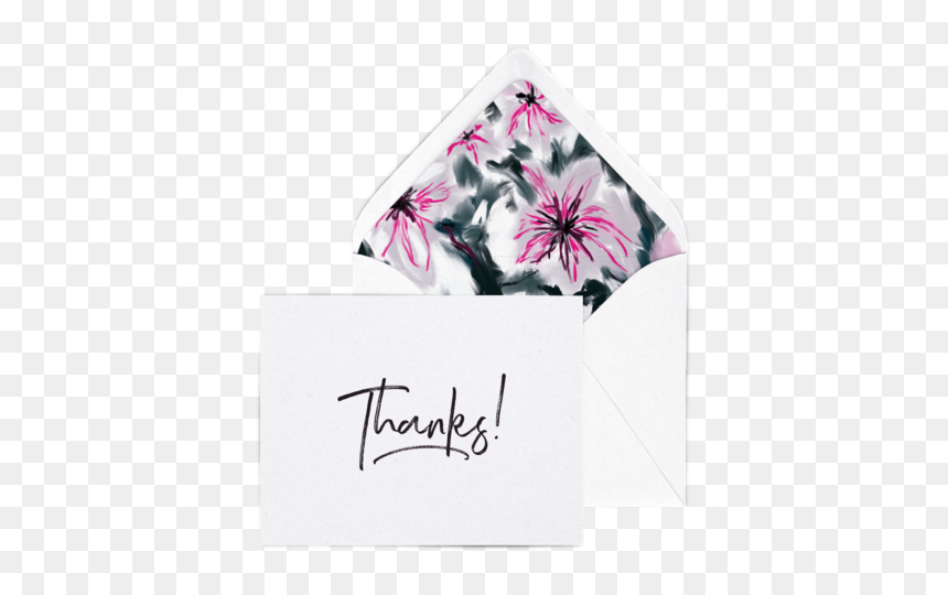 Thanks Letterpress Card Pack With Lilies Envelope Liners"

 - Envelope, HD Png Download - flower png pack