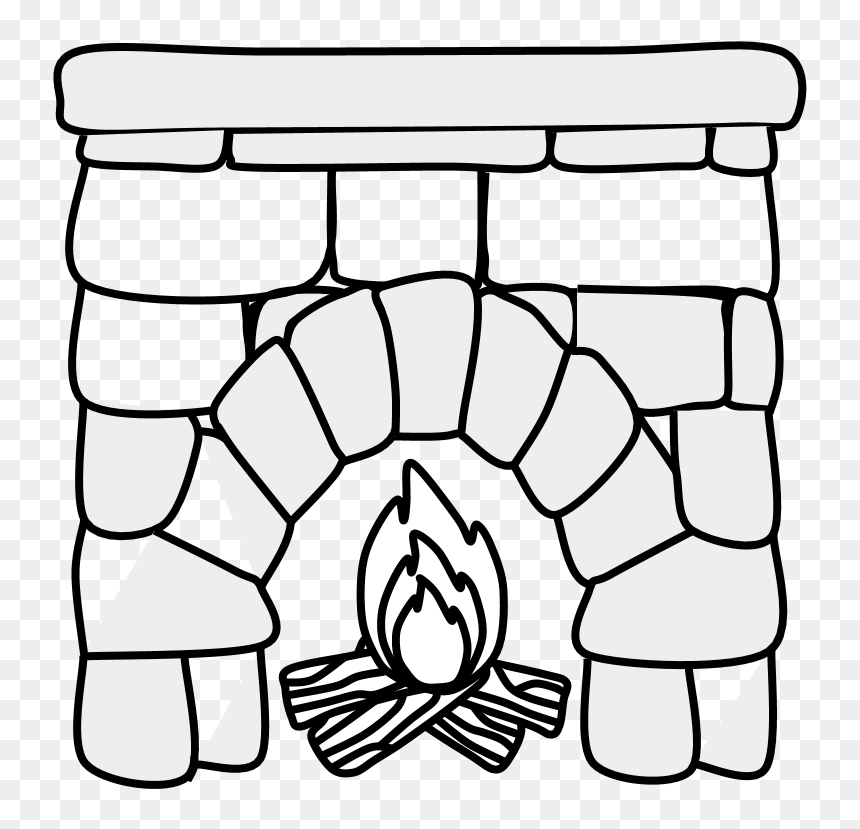 Fireplace, Fire, Logs, Mantel, Black And White - Fire, HD Png Download - fire place png