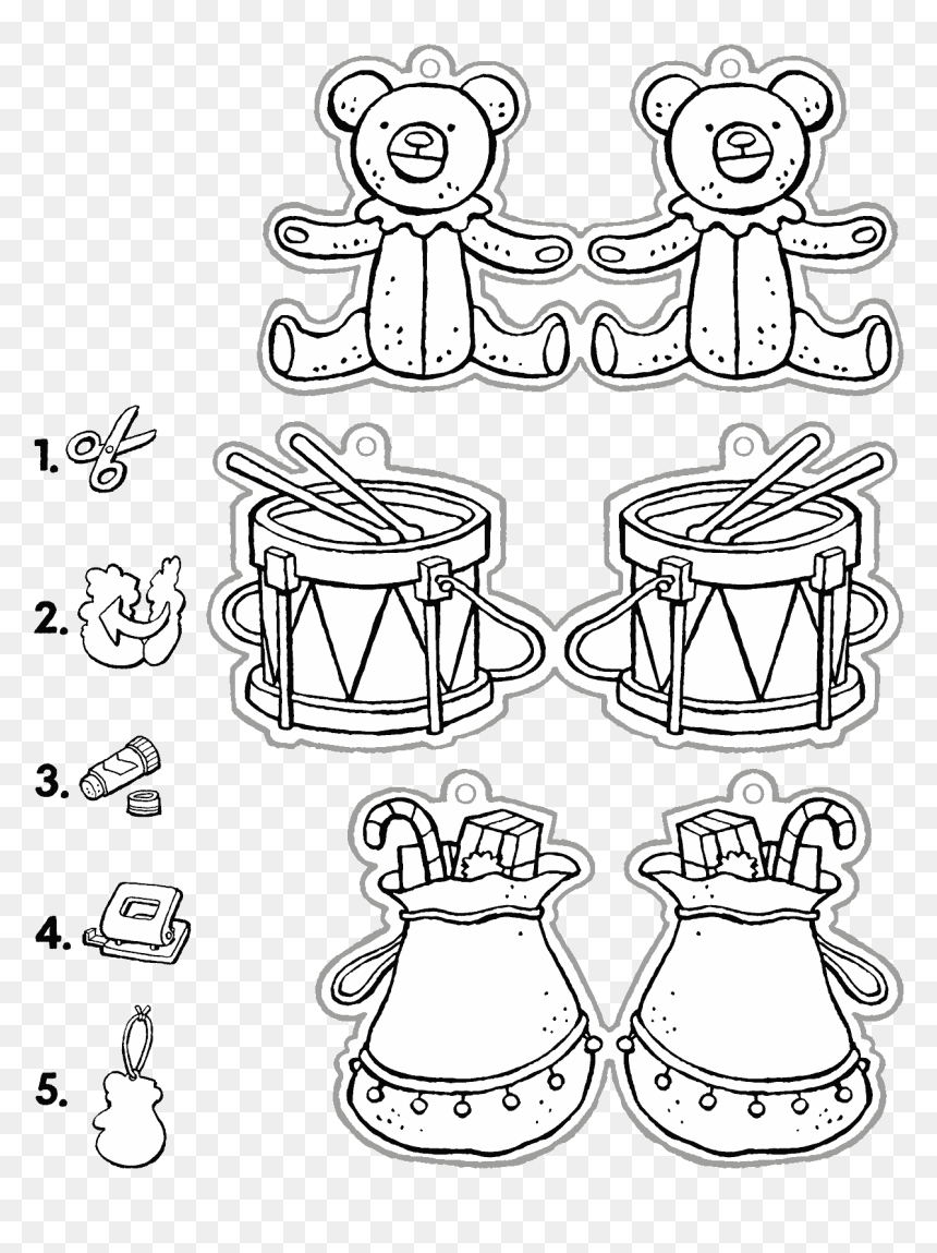 Crafts Decorations To Put In The Christmas Tree Colouring - Cartoon, HD Png Download - christmas tree drawing png