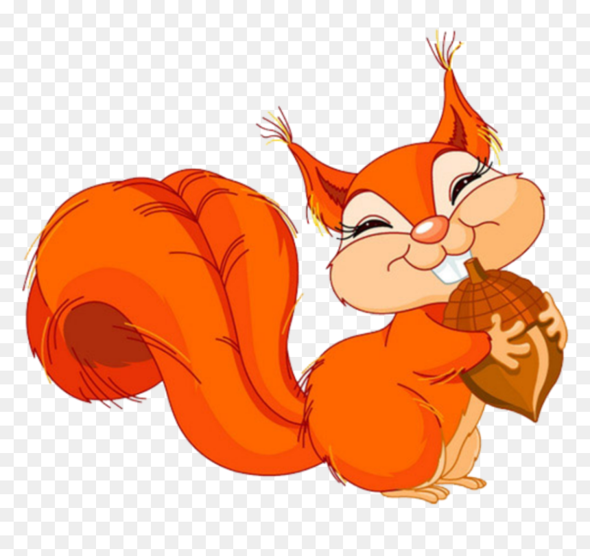 #ftestickers #clipart #squirrel #acorn #cute - سنجاب كرتون, HD Png Download - acorn clipart png