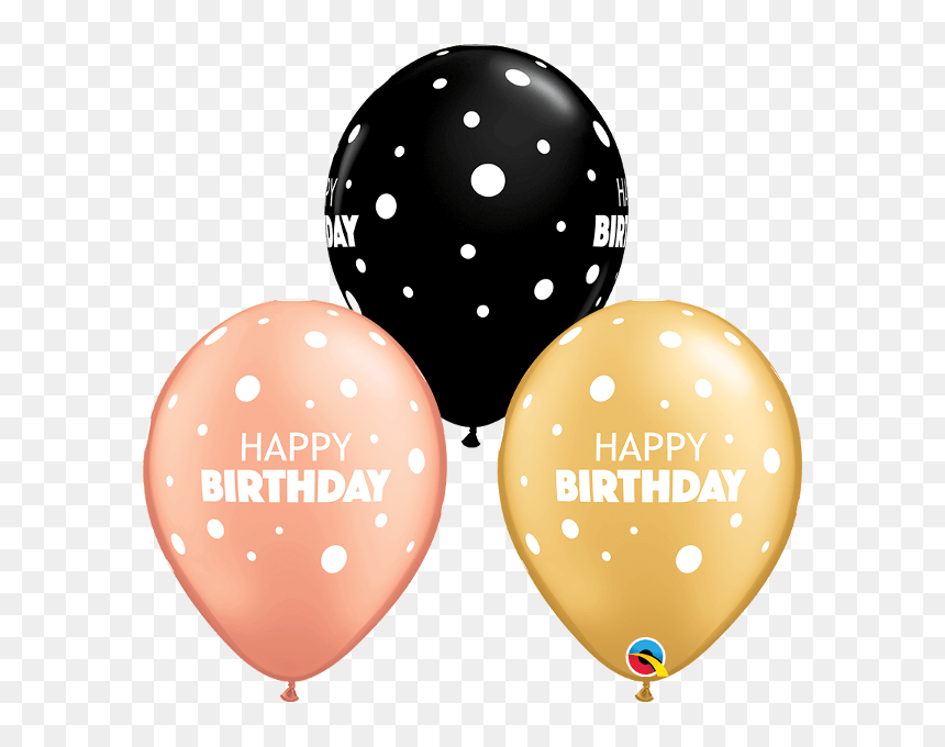 Globo Látex Birthday Big & Little Dots Surtido - Hot Pink Polka Dot Balloon, HD Png Download - confeti de cumpleaños png