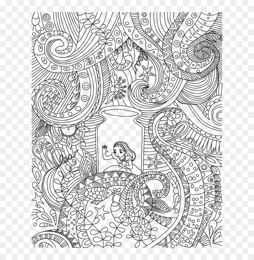Alice Trapped - Alice In Wonderland Zentangle, HD Png Download - alice in wonderland silhouette png