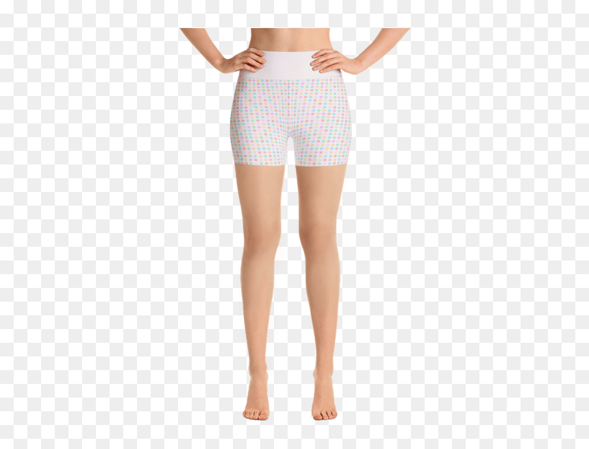 Elegant Multicolored Dots Yoga Short Pants With A Small - Capri Pants, HD Png Download - small dots png