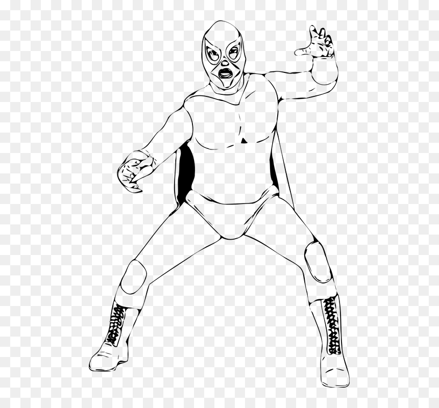 Wrestler Drawing, HD Png Download - luchador png