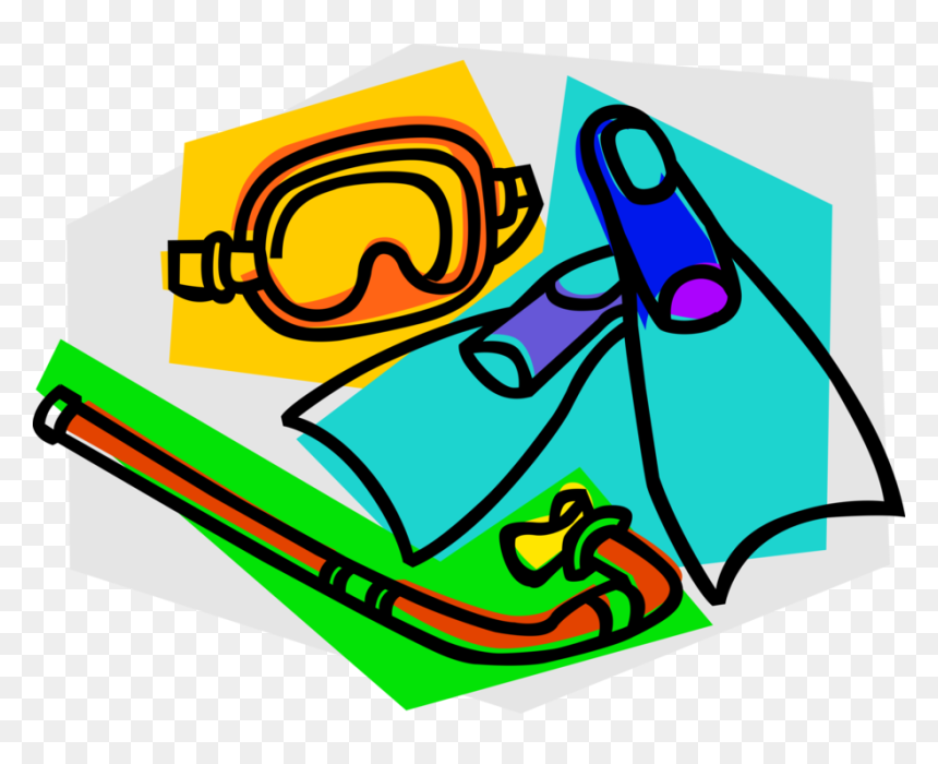 Vector Illustration Of Diving And Snorkeling Mask, - Clipart Schwimmflossen, HD Png Download - snorkel mask png