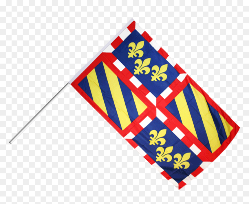 Drapeau France Bourgogne Sur Hampe - Drapeau De La Bourgogne, HD Png Download - drapeau france png