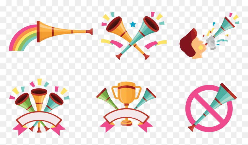Celebratory Vuvuzela Vectors - Graphic Design, HD Png Download - vuvuzela png