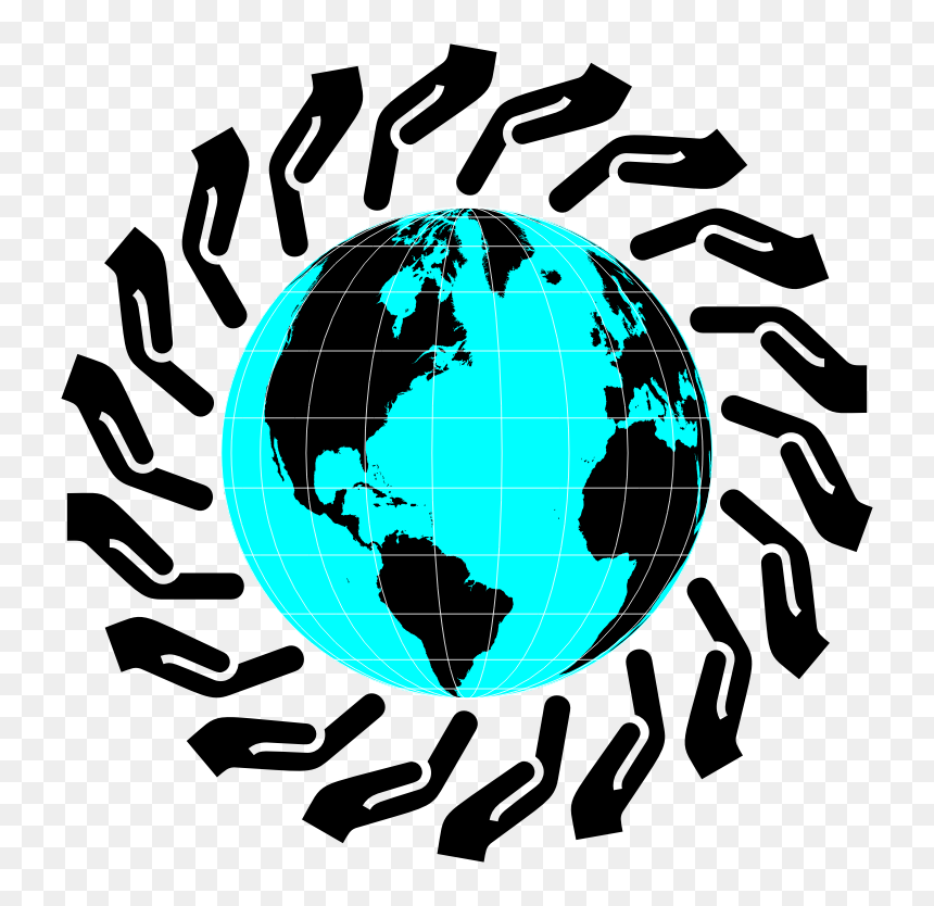 Caring Hands Frame Earth - Globe World Map Clipart, HD Png Download - cinderella shoe png