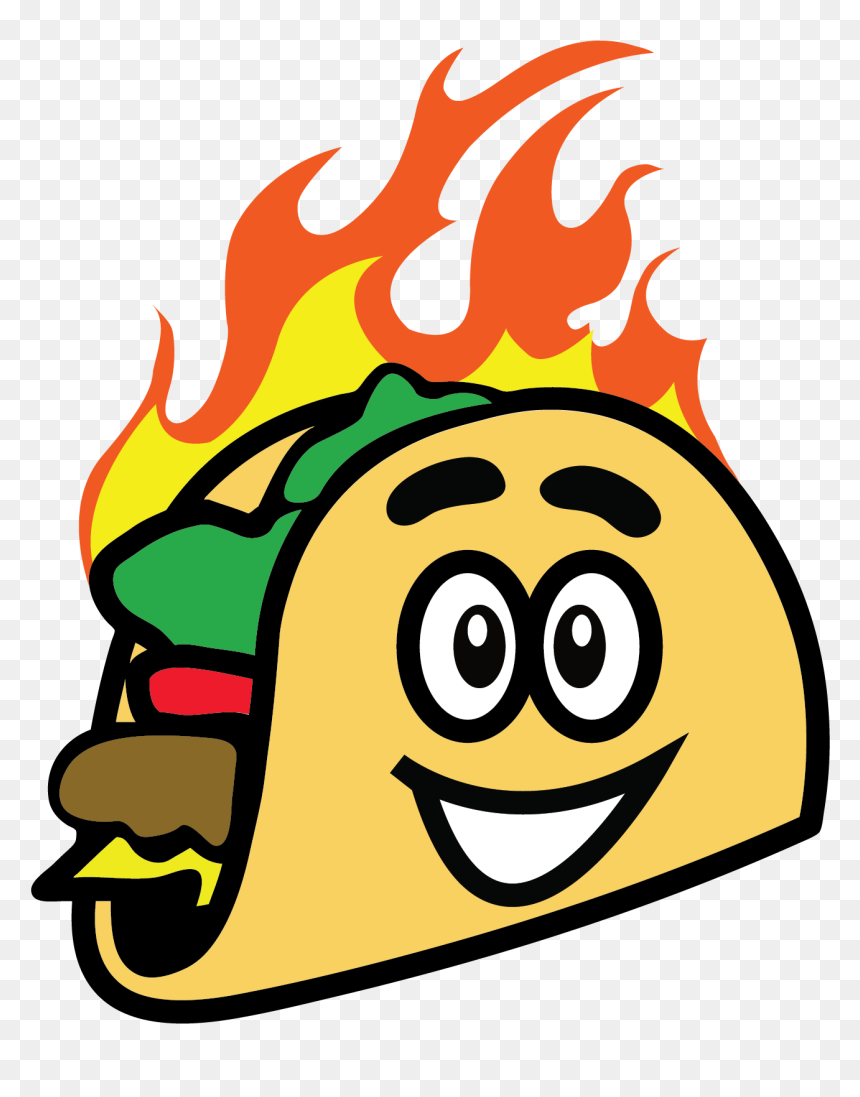 Taco Cartoon On Fire, HD Png Download - cartoon taco png