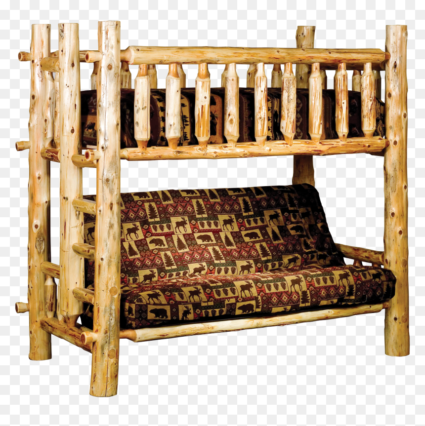 Log Bunk Bed Futon, HD Png Download - futon png