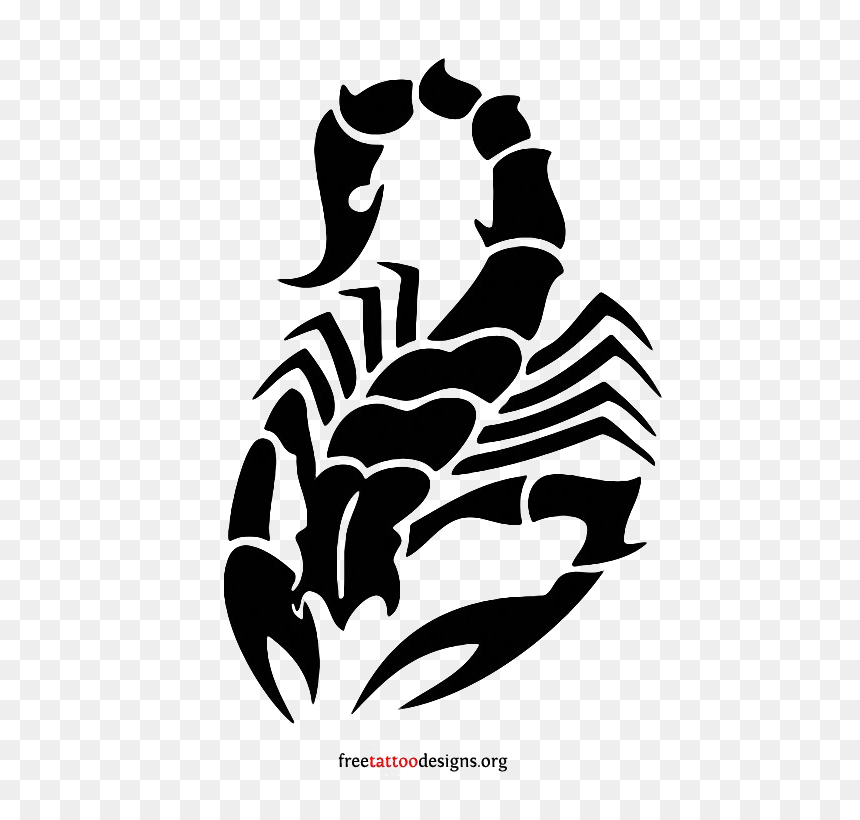 Scorpio Tattoo Transparent Images - Tribal Red Scorpion Tattoo, HD Png Download - scorpio symbol png