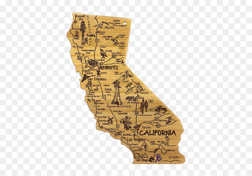 Totally Bamboo Destination Cutting Board, HD Png Download - california state outline png
