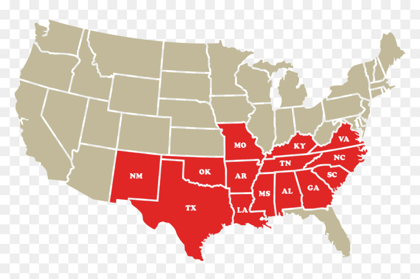 Or Click On A State - Pizza Inn Locations, HD Png Download - map of us png