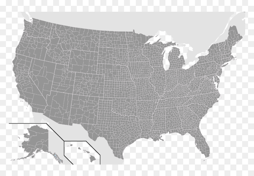 States Where You Can T Pump Your Own Gas, HD Png Download - map of us png