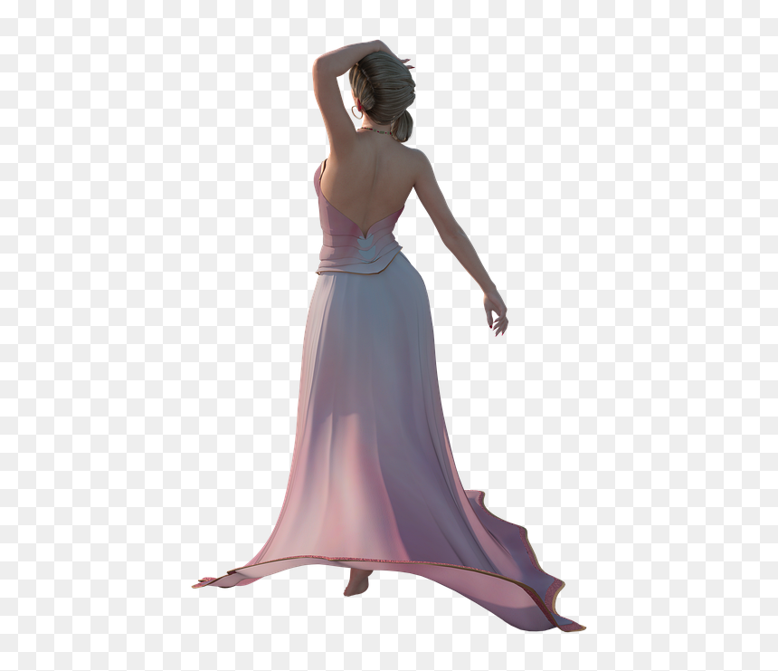 Mulher Vestido Longo Png, Transparent Png - female skull png