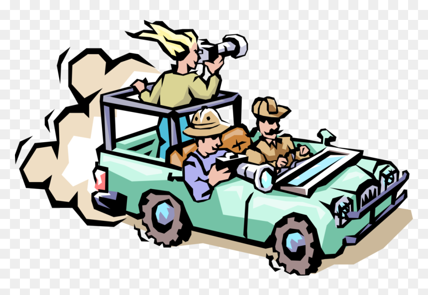 Vector Illustration Of African Safari Jeep With Holiday - Safari Jeep Clipart, HD Png Download - jeep vector png