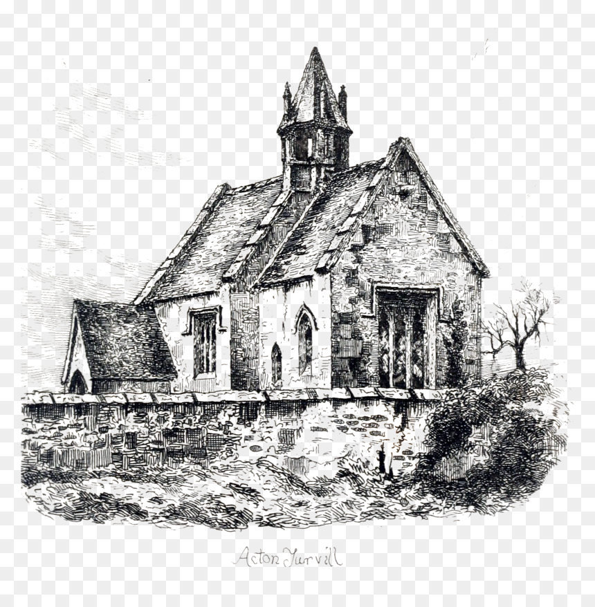 Archaeological Journal, Volume 1, 0051 - Manor House Drawing Medieval, HD Png Download - house sketch png