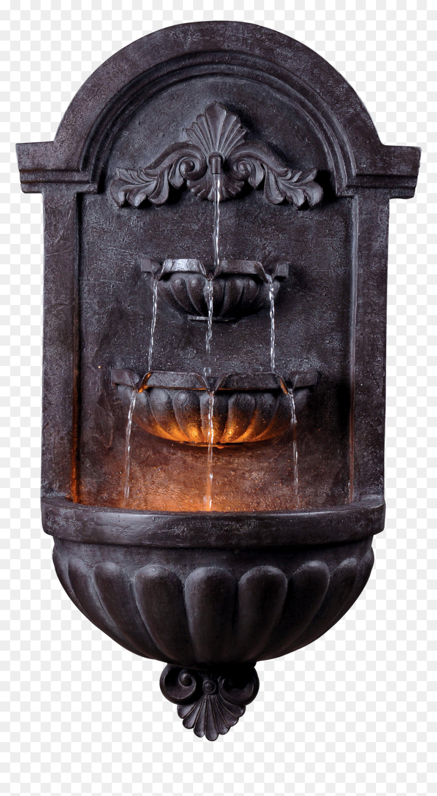 Fountain - Outdoor Wall Fountains With A Light, HD Png Download - fountain water png