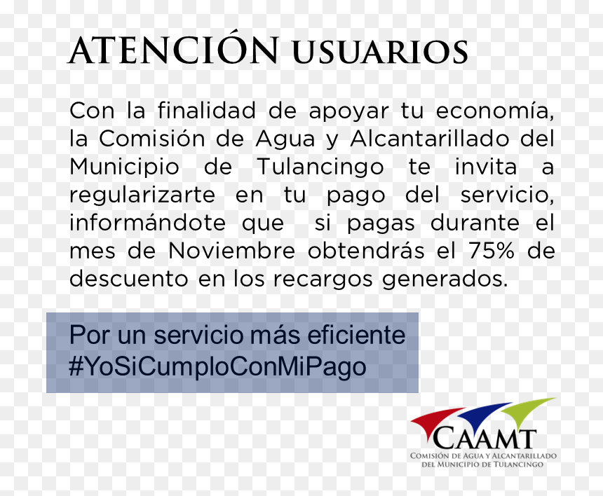 Caamt Realiza Descuentos En Recargos En El Mes De Noviembre - Canada Research Chair, HD Png Download - descuentos png