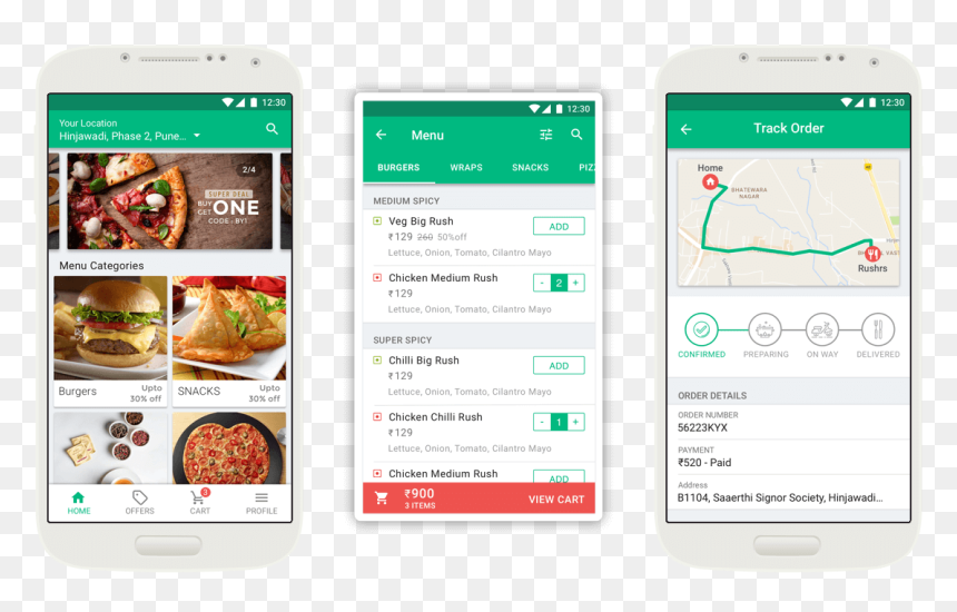 Food Delivery Mobile App, HD Png Download - food delivery png