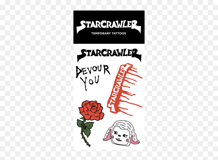 Starcrawler Temporary Tattoos - Illustration, HD Png Download - rose patch png