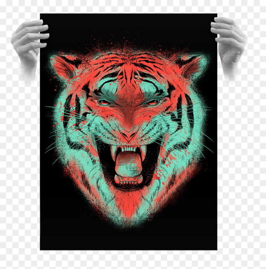 Eighth Anniversary Tiger Screen Print - Freddy Krueger, HD Png Download - tiger roar png