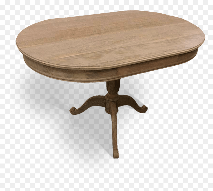 Natural Wood Oval Pedestal Table - Coffee Table, HD Png Download - small table png