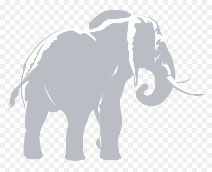 Logo - Elephant Silhouette Black And White, HD Png Download - elephant trunk png