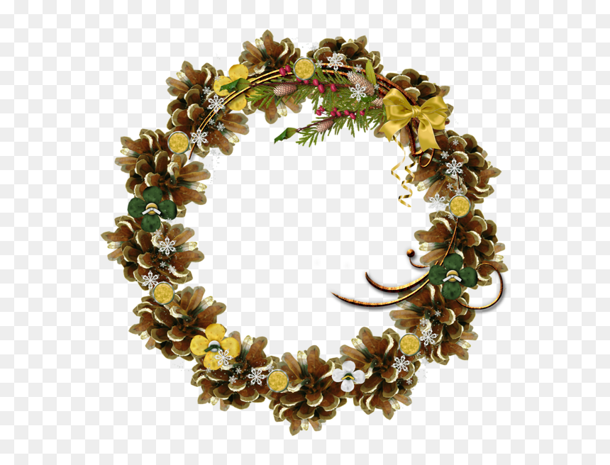 Christmas Round Border Png, Transparent Png - christmas wreath border png