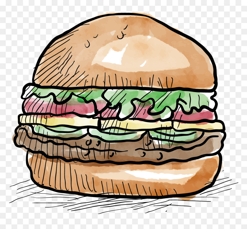 Hamburger Clipart , Png Download - 漢堡 手繪, Transparent Png - hamburger clipart png