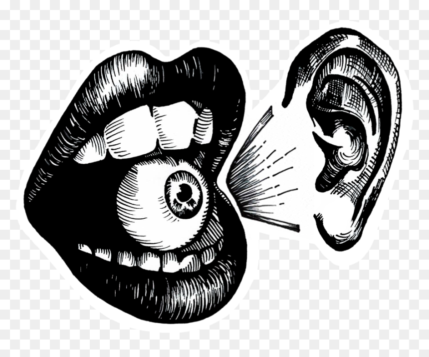 Lips And Ear Sketch, HD Png Download - lips drawing png