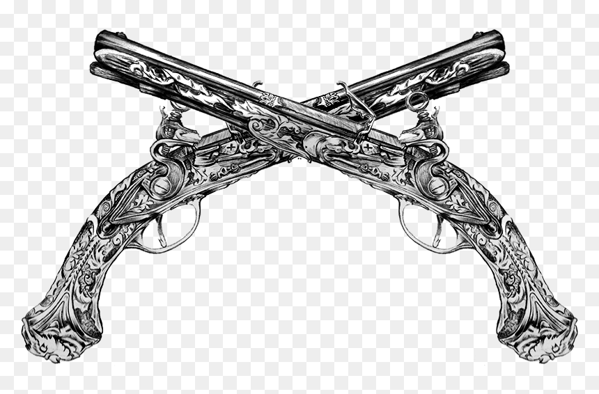 Pirate Pistol Black And White Image - Pirate Pistol Black And White Png, Transparent Png - pistol drawing png