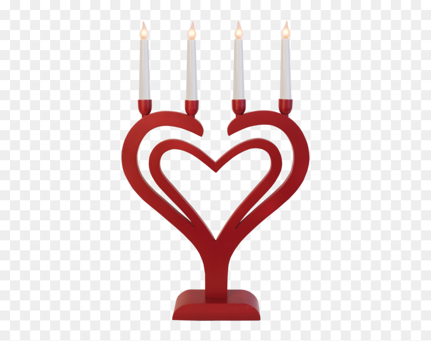 Candlestick Duo Heart - Adventsljusstake Duo, HD Png Download - decorative heart png