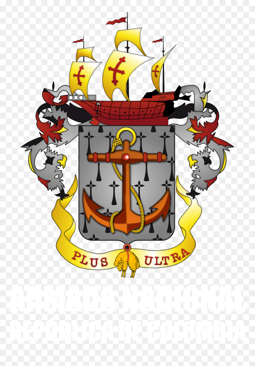 Escudo Armada Nacional De Colombia - Colombian Navy, HD Png Download - letras en png