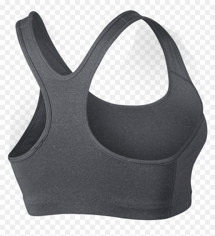 Classic Swoosh Sports Bra Women Carbon Heather Antharcite - Nike 842398 092, HD Png Download - black swoosh png