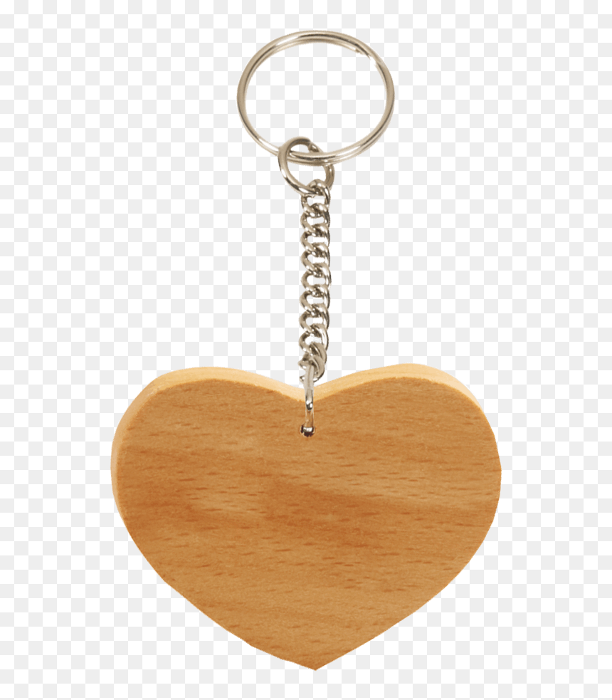 Wooden Heart Shape Key Ring - Heart Shape Key Ring, HD Png Download - wooden heart png