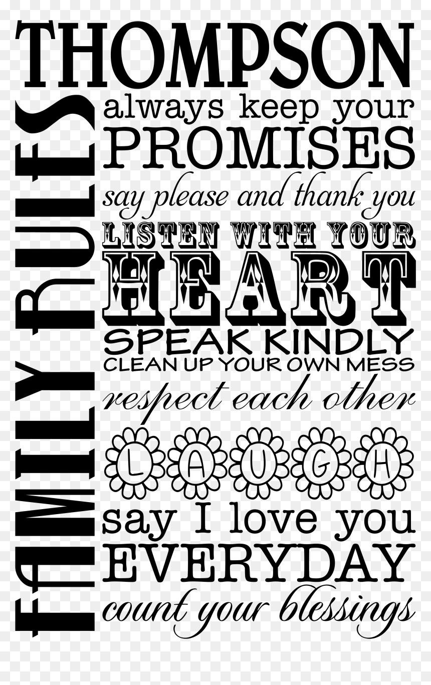 Family Rules , Png Download - Poster, Transparent Png - thank you for listening png