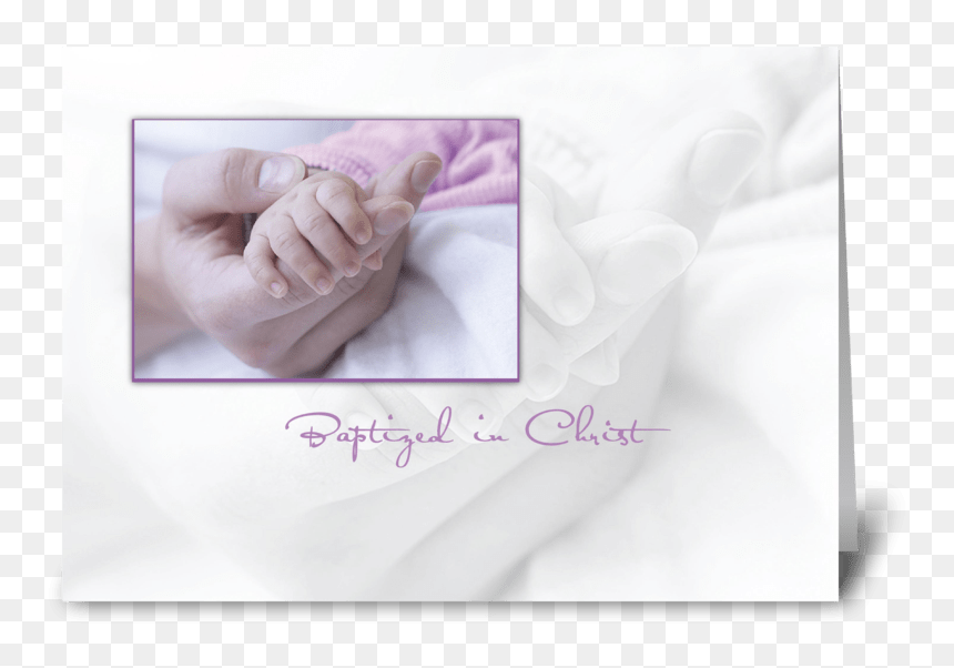Baptism Girl, Hand In Hand Greeting Card - Baby, HD Png Download - hand of cards png