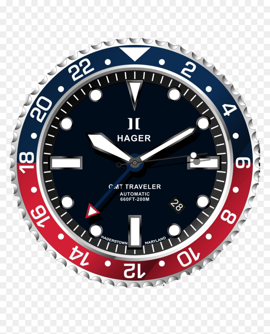 Rolex Gmt Master Ii Red Hand Black, HD Png Download - hour hand png