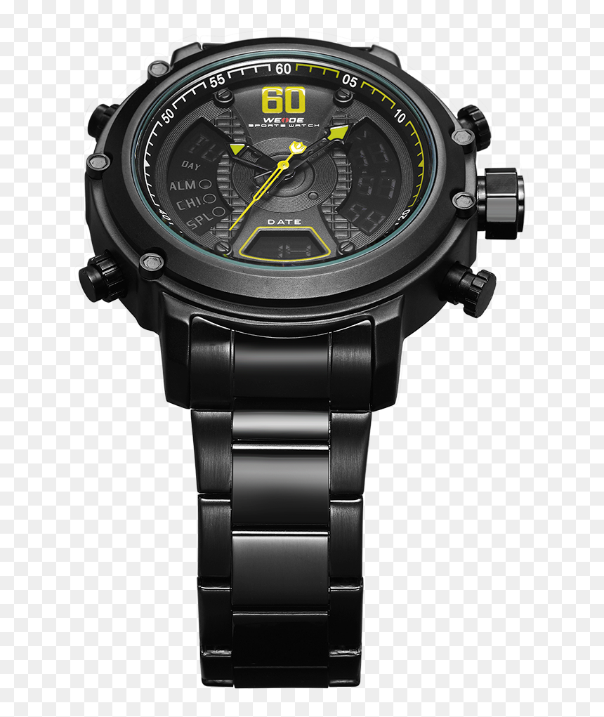 Weide Wh6905 Stainless Steel Military Wrist Watch Waterproof - Analog Watch, HD Png Download - wrist watch png