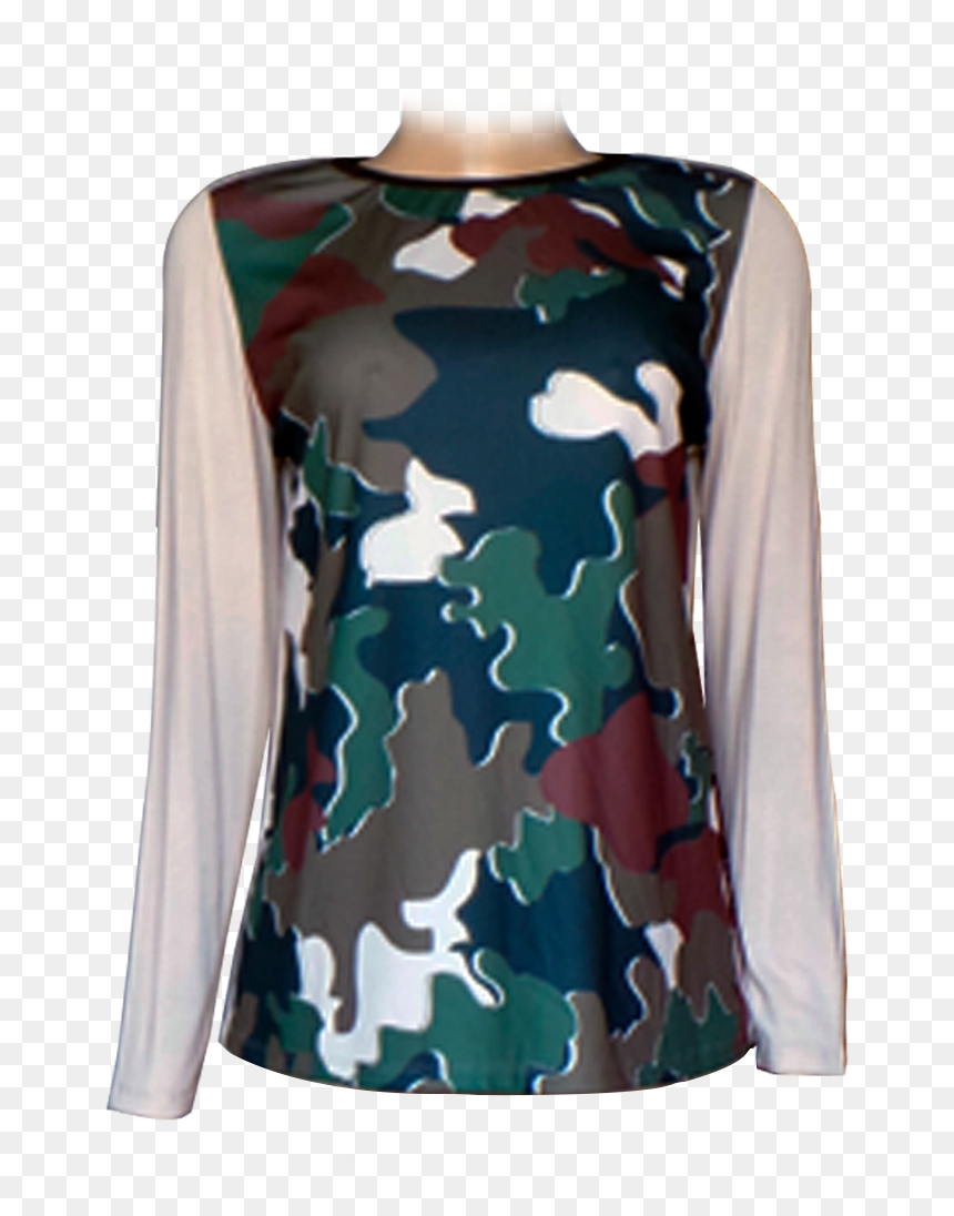 Blusa Meia Estação Estampa Camuflagem - Blouse, HD Png Download - manequim png
