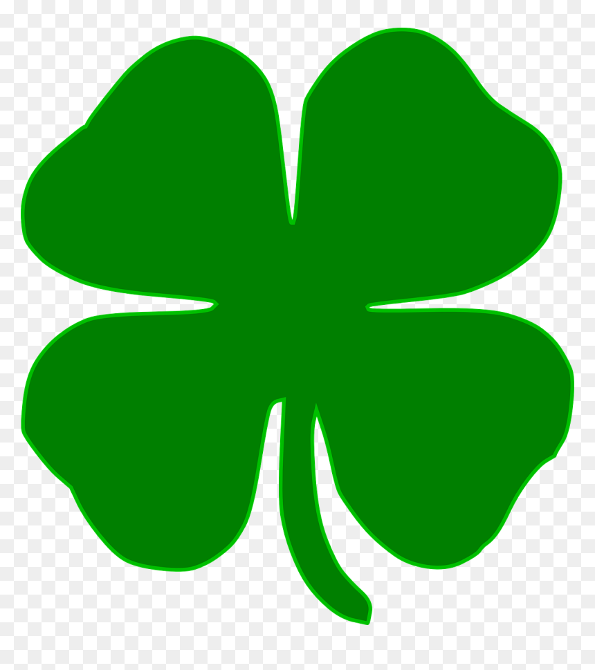 4 Leaf Clover Clipart, HD Png Download - folhas png