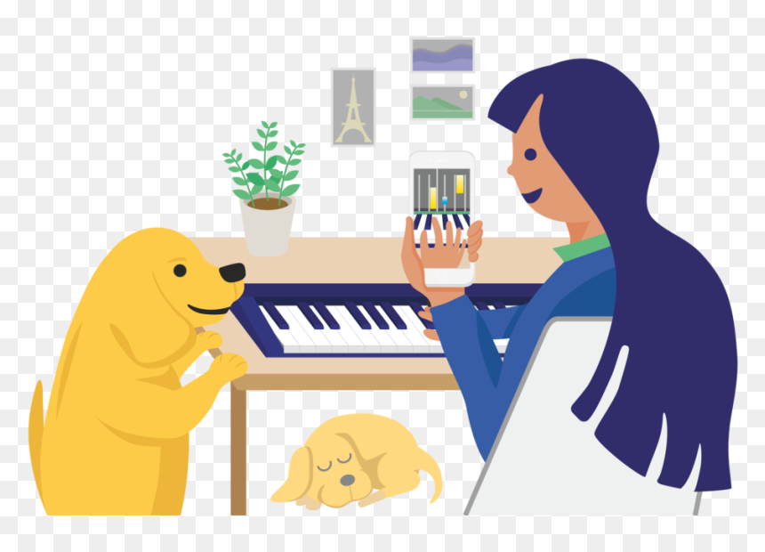 Onboarding Dog-01 - Cartoon, HD Png Download - play music png